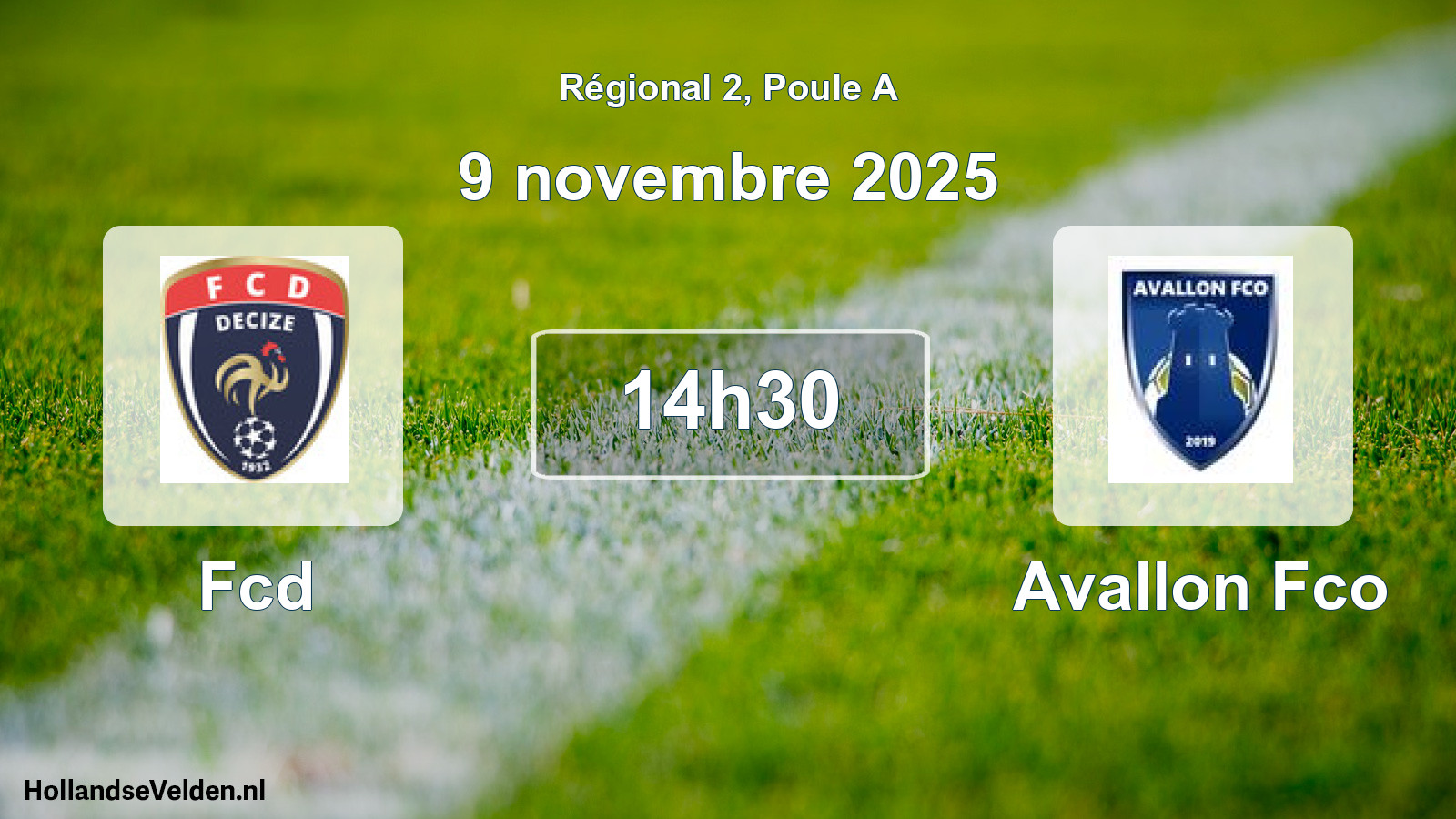Geplande wedstrijd: Fcd - Avallon Fco (9 november 2025)
