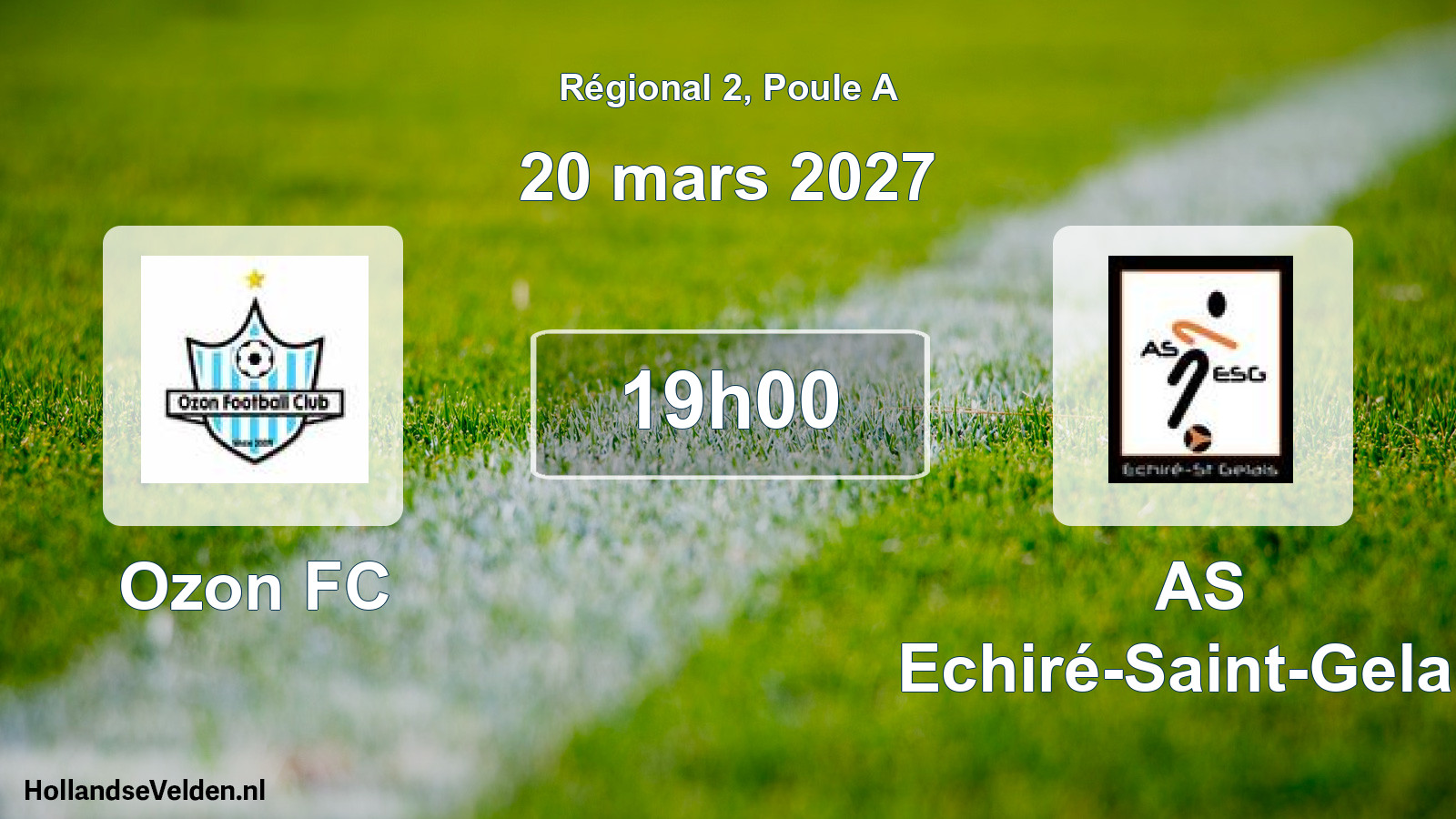 Match programmé: Ozon FC - AS Echiré-Saint-Gelais (20 mars 2027)