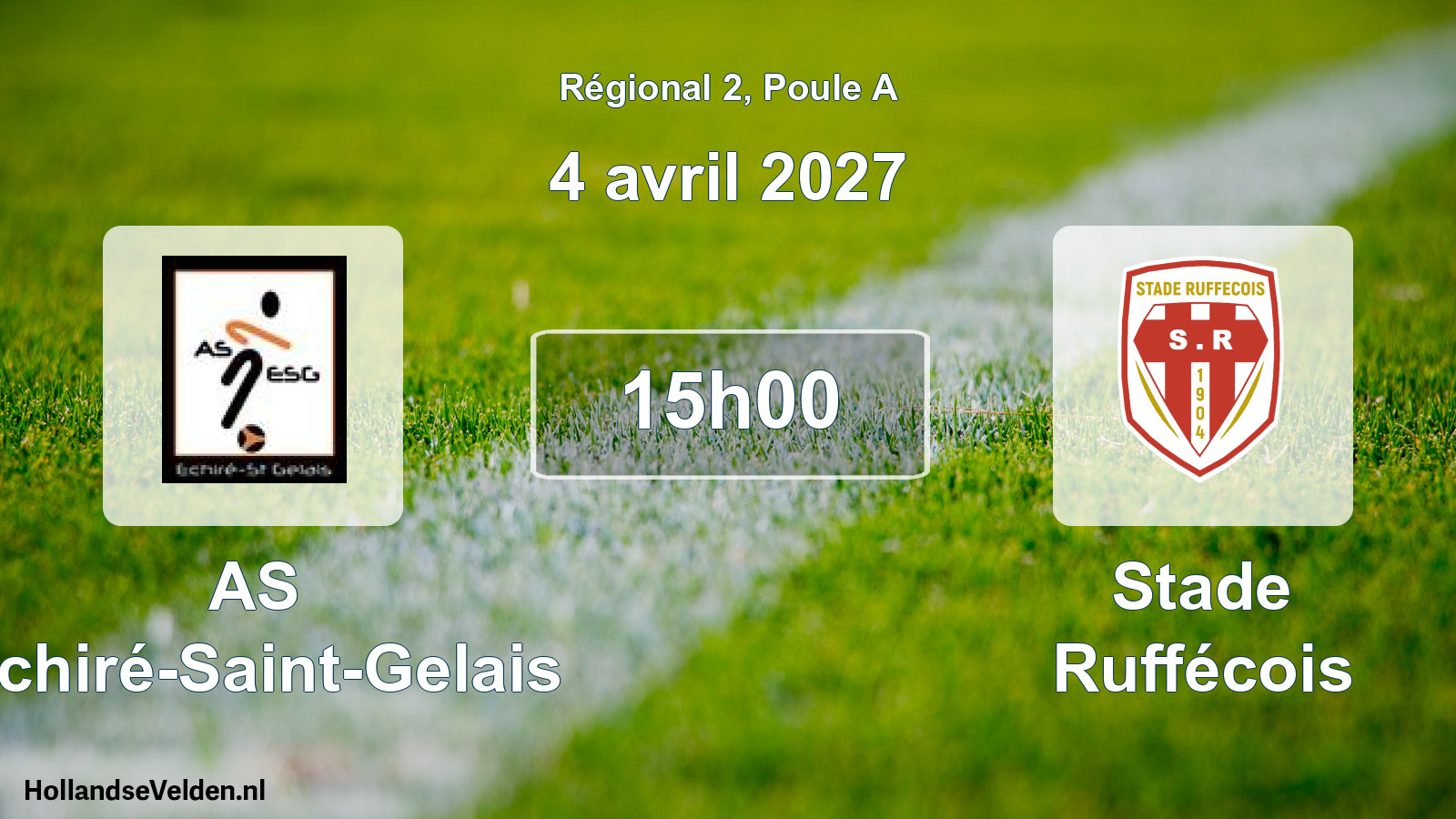 Match programmé: AS Echiré-Saint-Gelais - Stade Ruffécois (4 avril 2027)