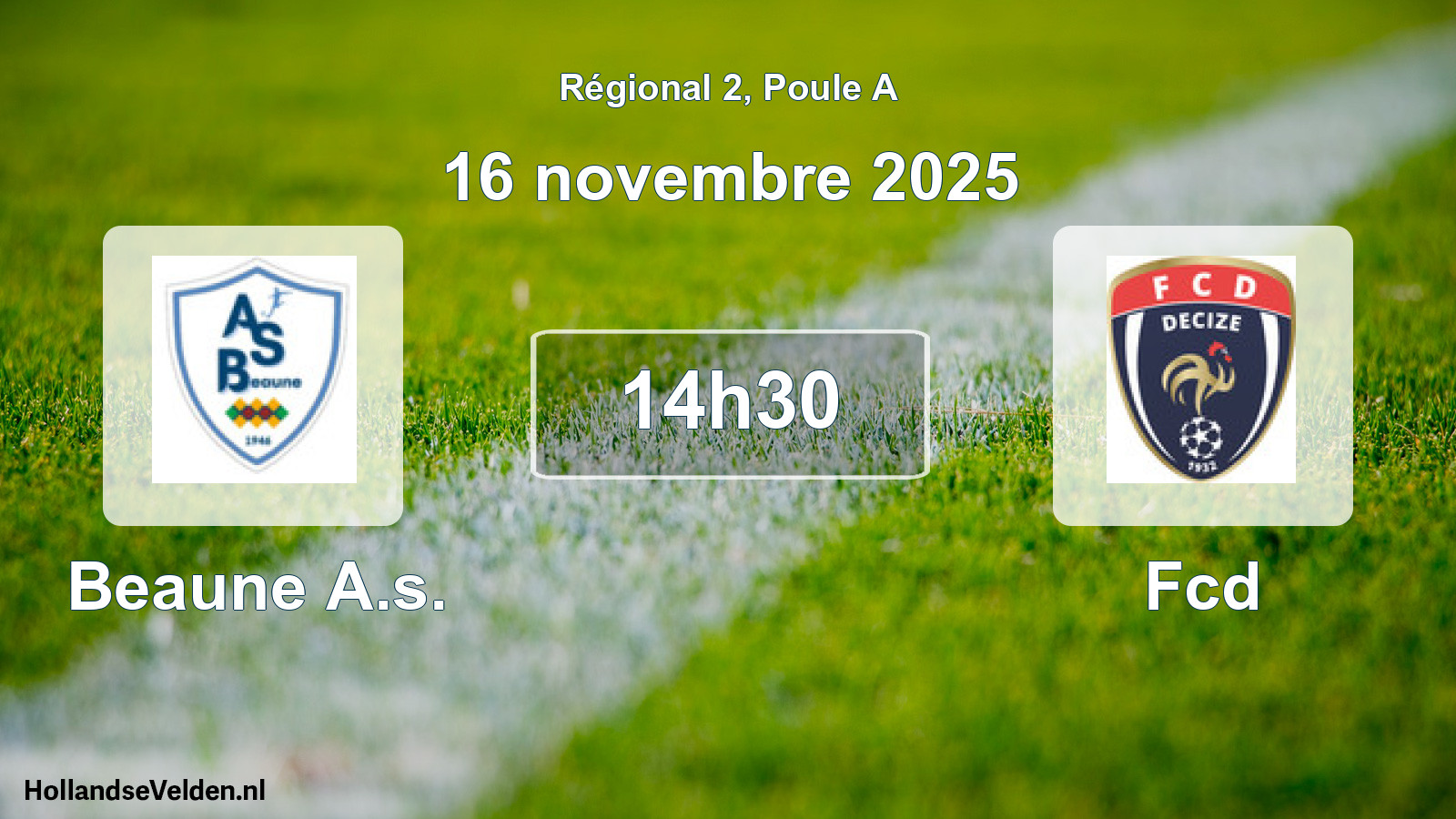 Geplande wedstrijd: Beaune A.s. - Fcd (16 novembre 2025)