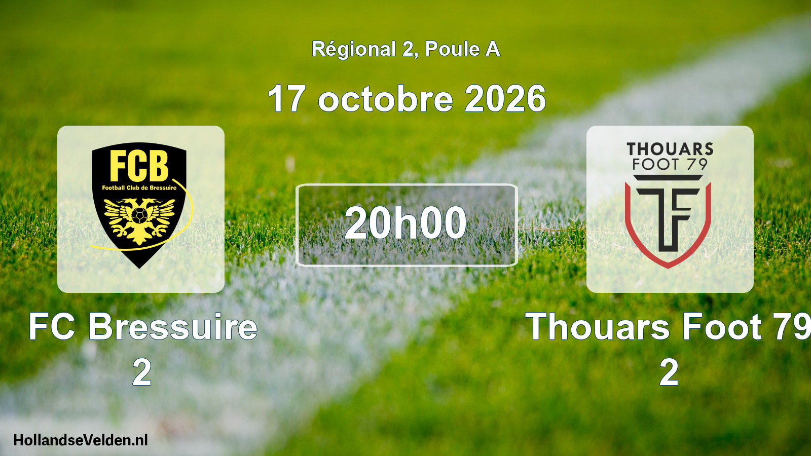 Match programmé: FC Bressuire 2 - Thouars Foot 79 2 (17 octobre 2026)