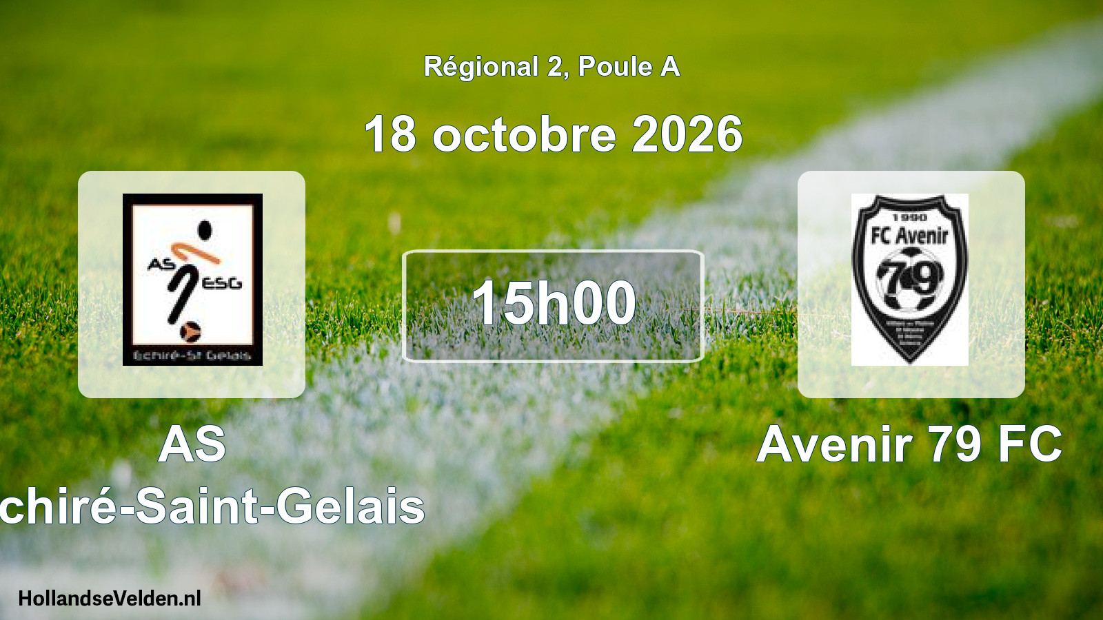 Scheduled Match: AS Echiré-Saint-Gelais - Avenir 79 FC (18 October 2026)