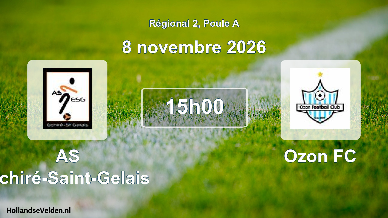 Match programmé: AS Echiré-Saint-Gelais - Ozon FC (8 novembre 2026)
