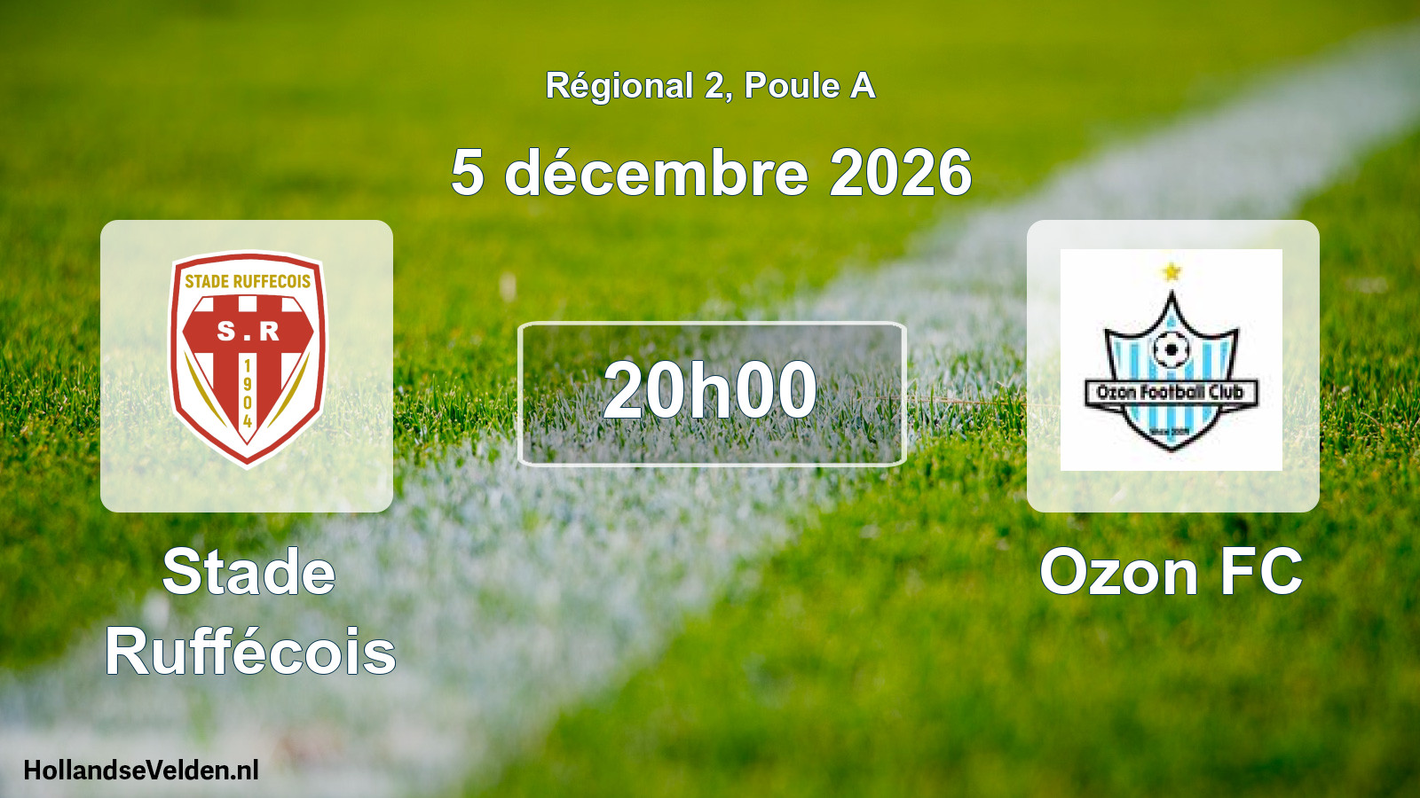 Match programmé: Stade Ruffécois - Ozon FC (5 décembre 2026)