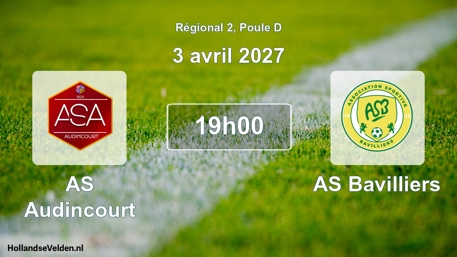 Scheduled Match: AS Audincourt - AS Bavilliers (3 April 2027)