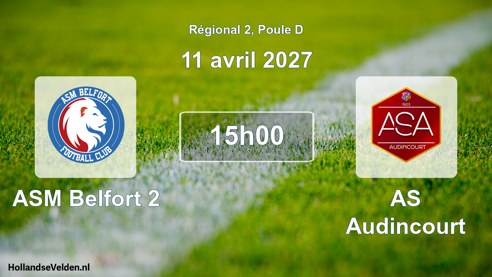 Scheduled Match: ASM Belfort 2 - AS Audincourt (11 April 2027)