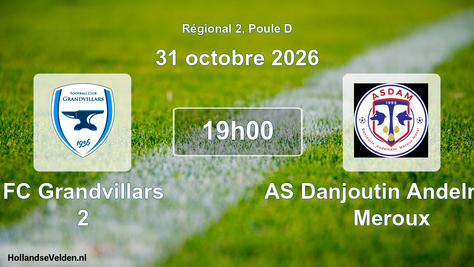 Geplande wedstrijd: FC Grandvillars 2 - AS Danjoutin Andelnans Meroux (31 oktober 2026)