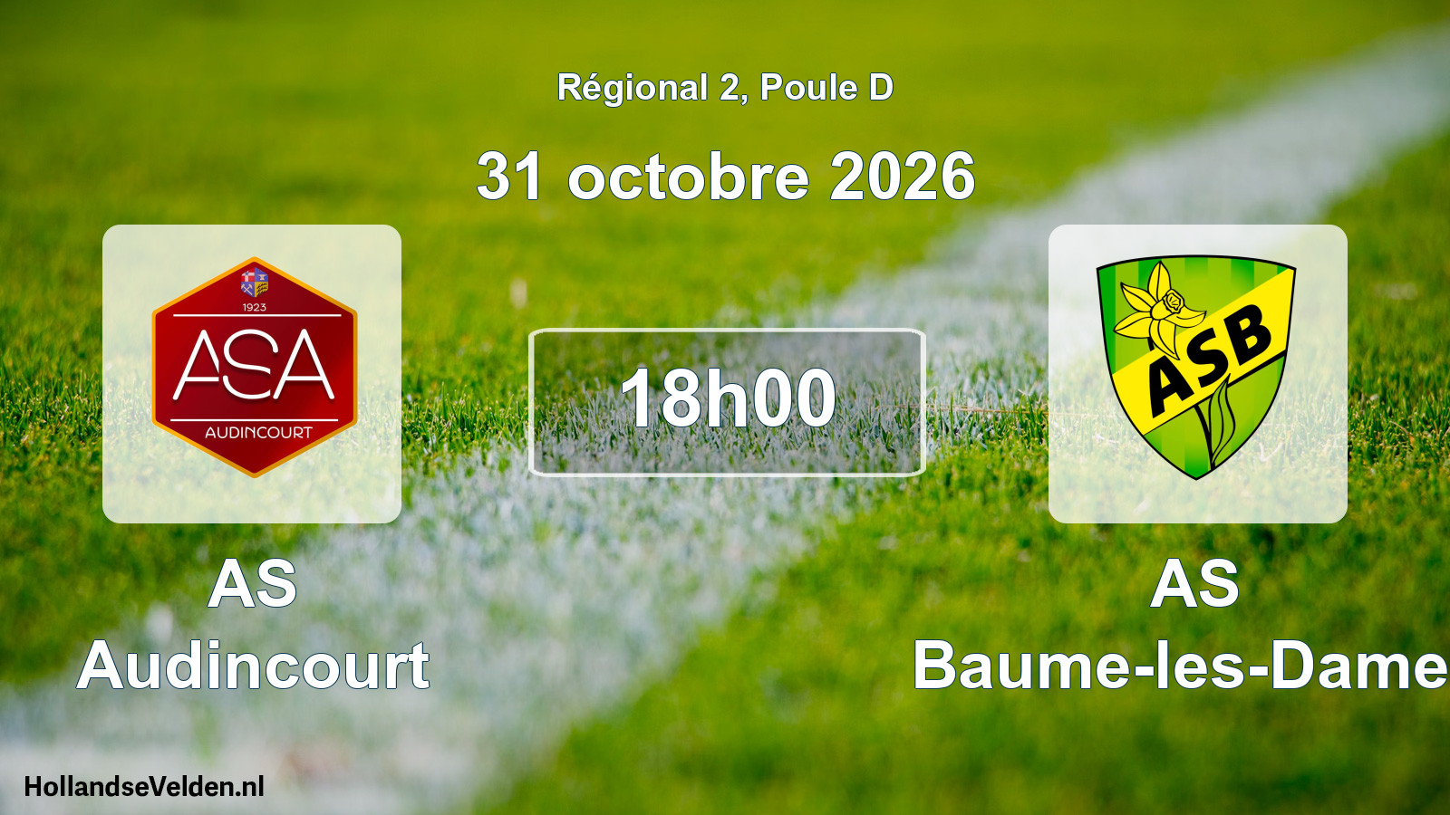 Geplande wedstrijd: AS Audincourt - AS Baume-les-Dames (31 oktober 2026)