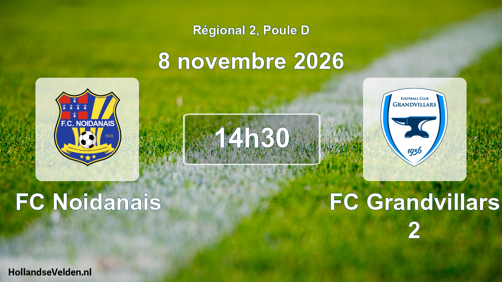 Match programmé: FC Noidanais - FC Grandvillars 2 (8 novembre 2026)