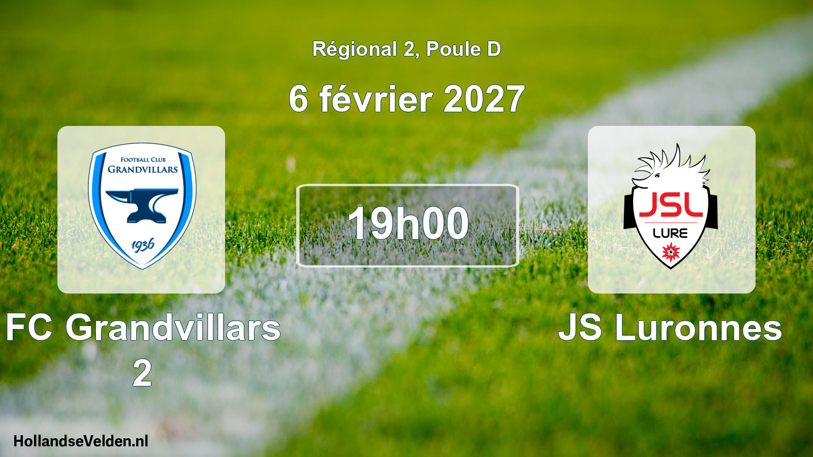 Geplande wedstrijd: FC Grandvillars 2 - JS Luronnes (6 februari 2027)