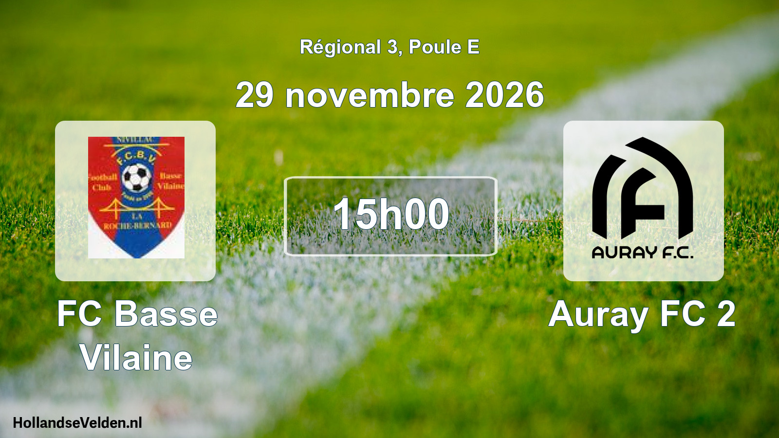 Scheduled Match: FC Basse Vilaine - Auray FC 2 (29 November 2026)