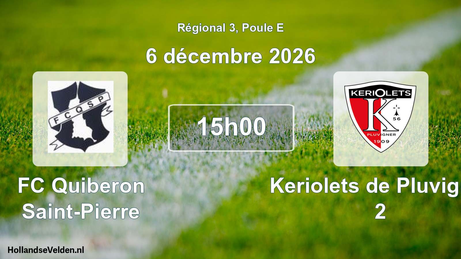 Match programmé: FC Quiberon Saint-Pierre - Keriolets de Pluvigner 2 (6 décembre 2026)