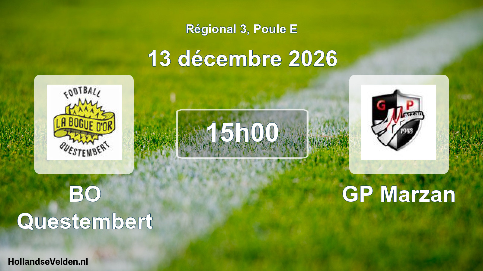 Match programmé: BO Questembert - GP Marzan (13 décembre 2026)