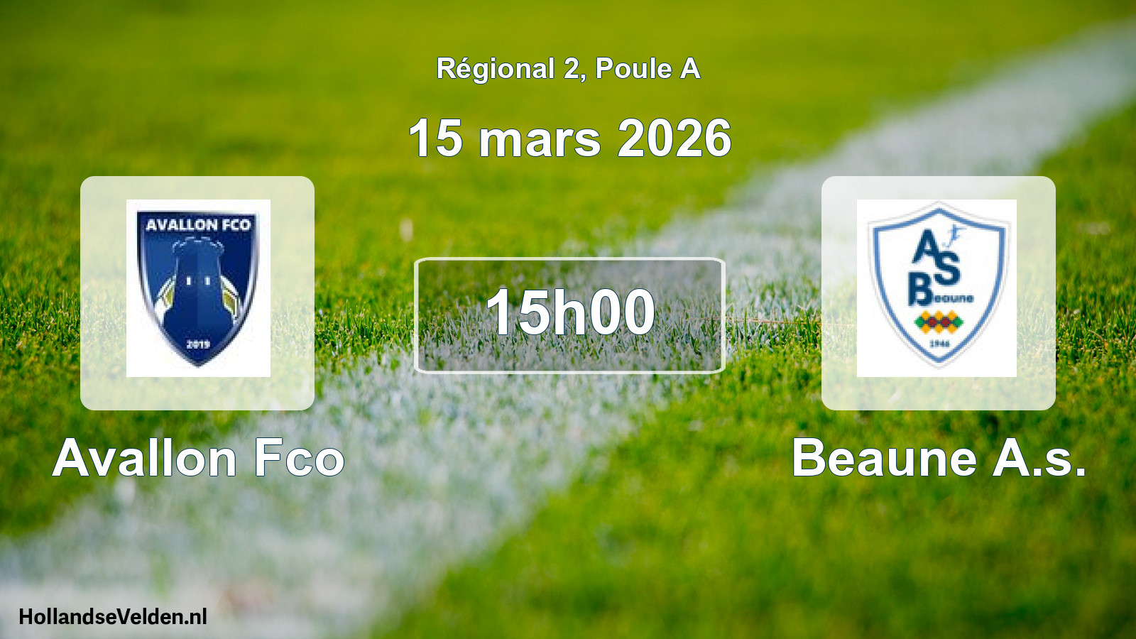 Geplande wedstrijd: Avallon Fco - Beaune A.s. (15 maart 2026)