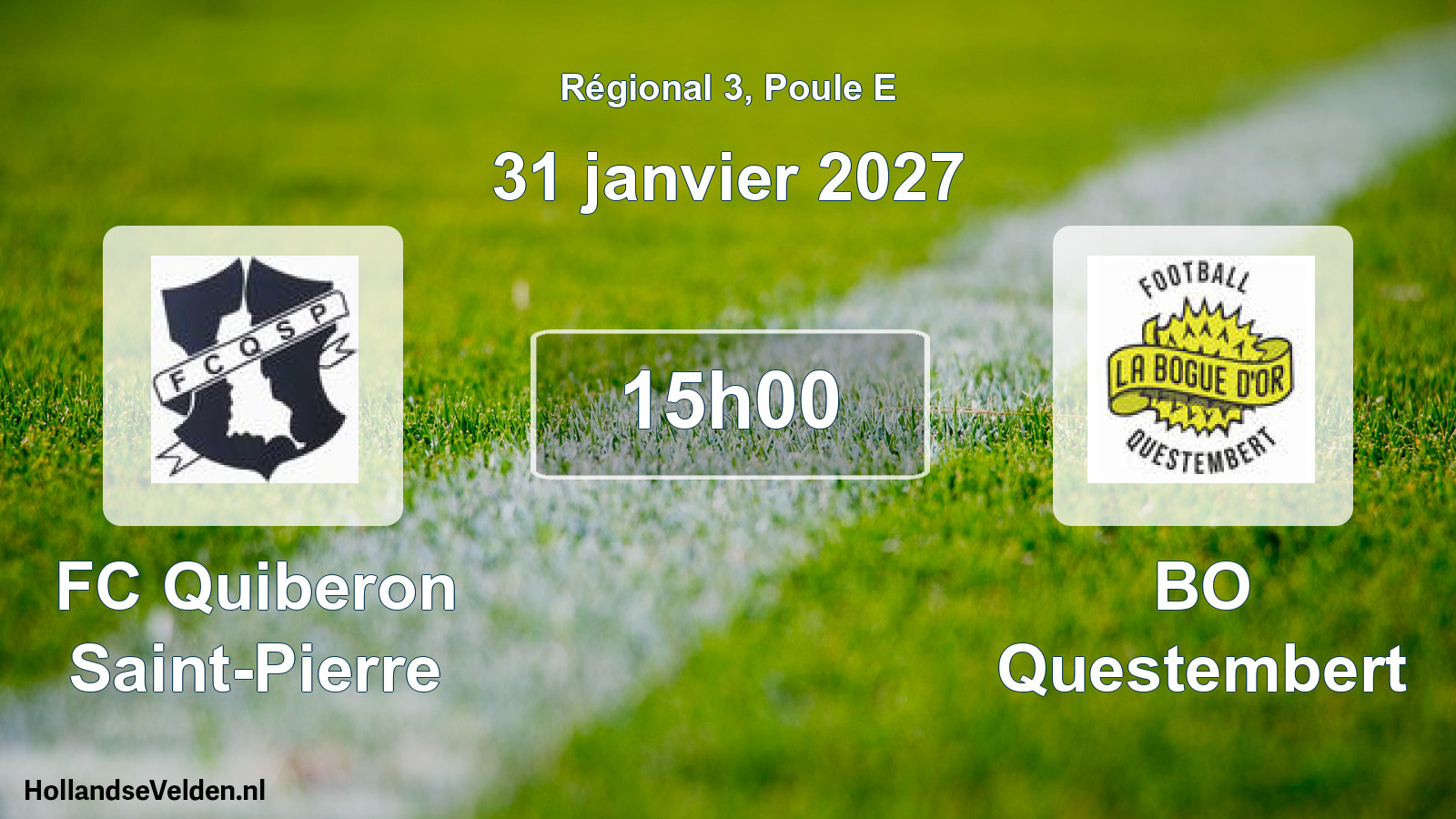 Scheduled Match: FC Quiberon Saint-Pierre - BO Questembert (31 January 2027)