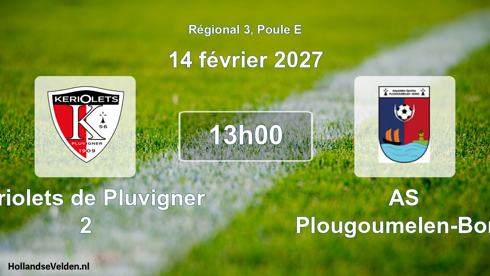 Scheduled Match: Keriolets de Pluvigner 2 - AS Plougoumelen-Bono (14 February 2027)