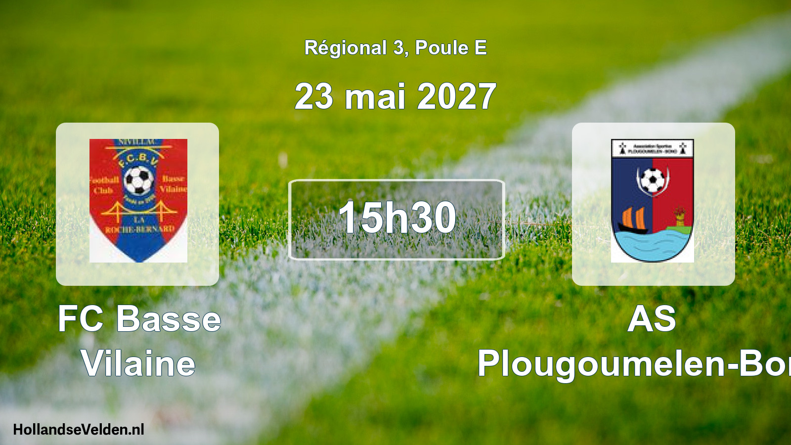 Match programmé: FC Basse Vilaine - AS Plougoumelen-Bono (23 mai 2027)