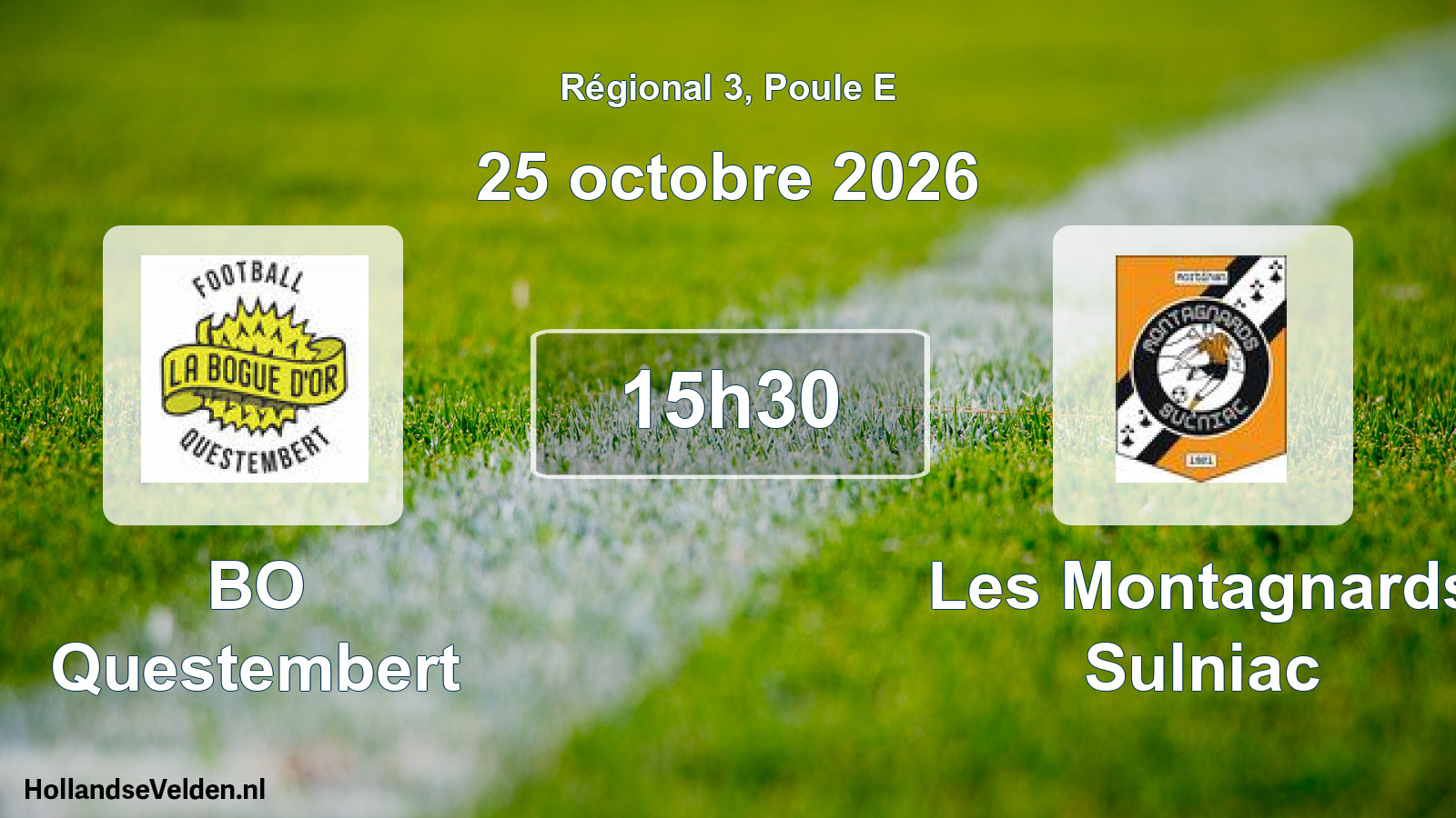 Scheduled Match: BO Questembert - Les Montagnards Sulniac (25 October 2026)