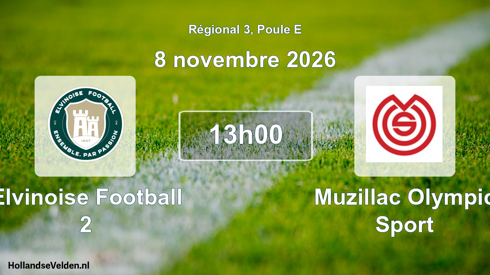 Scheduled Match: Elvinoise Football 2 - Muzillac Olympic Sport (8 November 2026)