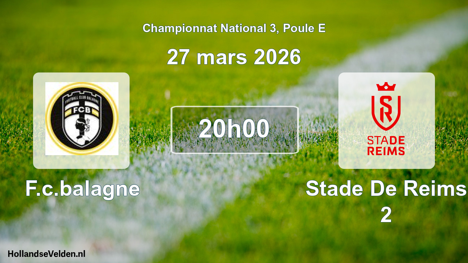 Geplande wedstrijd: F.c.balagne - Stade De Reims 2 (27 maart 2026)