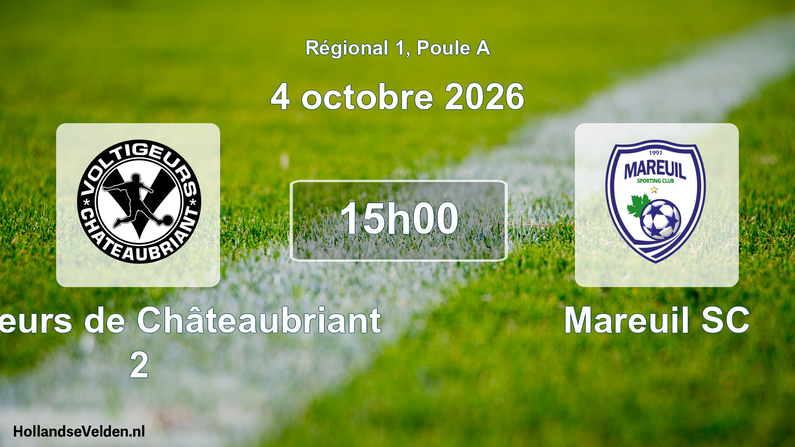 Scheduled Match: Voltigeurs de Châteaubriant 2 - Mareuil SC (4 October 2026)