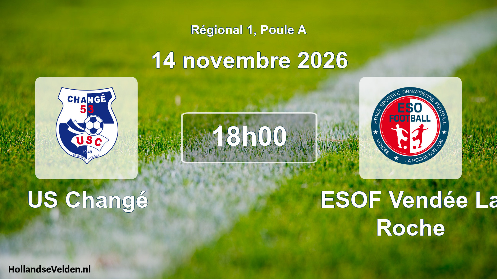 Match programmé: US Changé - ESOF Vendée La Roche (14 novembre 2026)