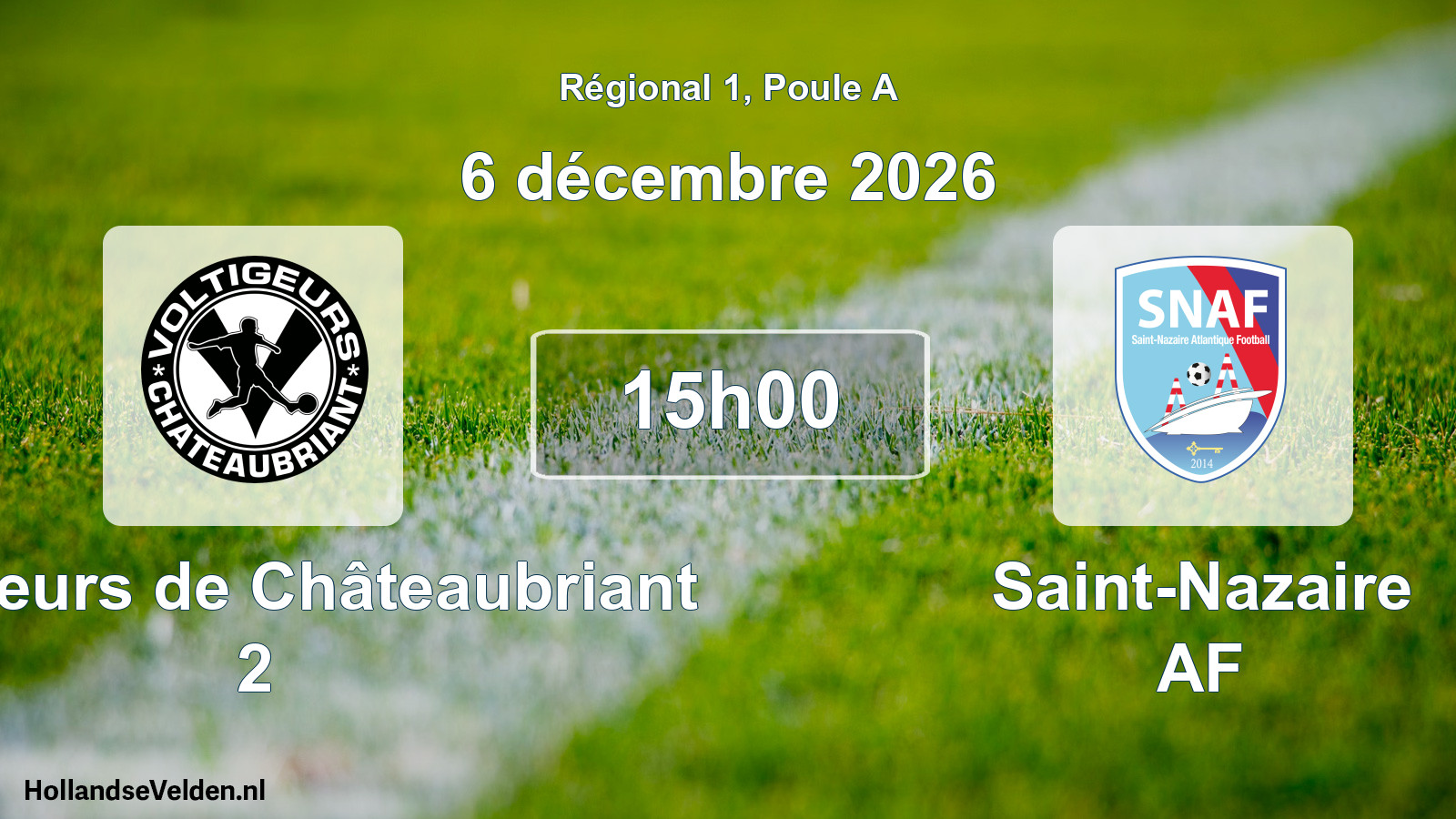 Scheduled Match: Voltigeurs de Châteaubriant 2 - Saint-Nazaire AF (6 December 2026)