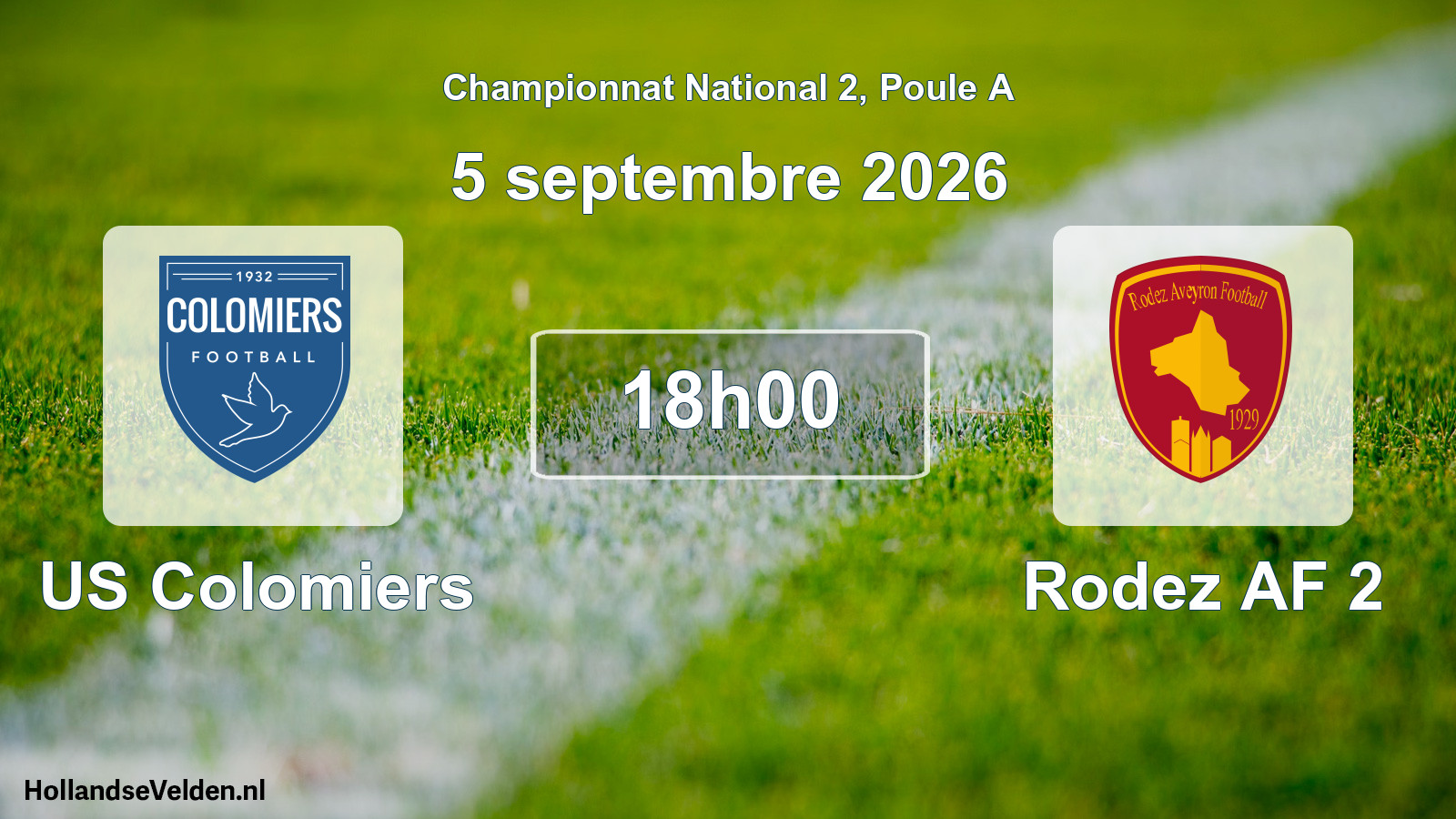 Scheduled Match: US Colomiers - Rodez AF 2 (5 September 2026)