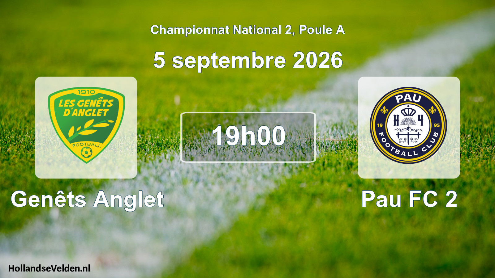 Scheduled Match: Genêts Anglet - Pau FC 2 (5 September 2026)