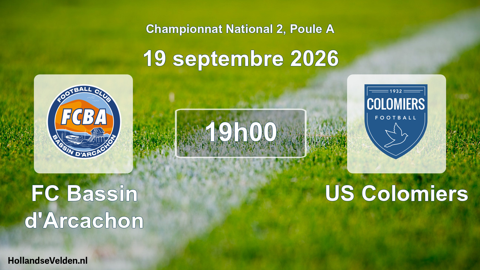 Match programmé: FC Bassin d'Arcachon - US Colomiers (19 septembre 2026)