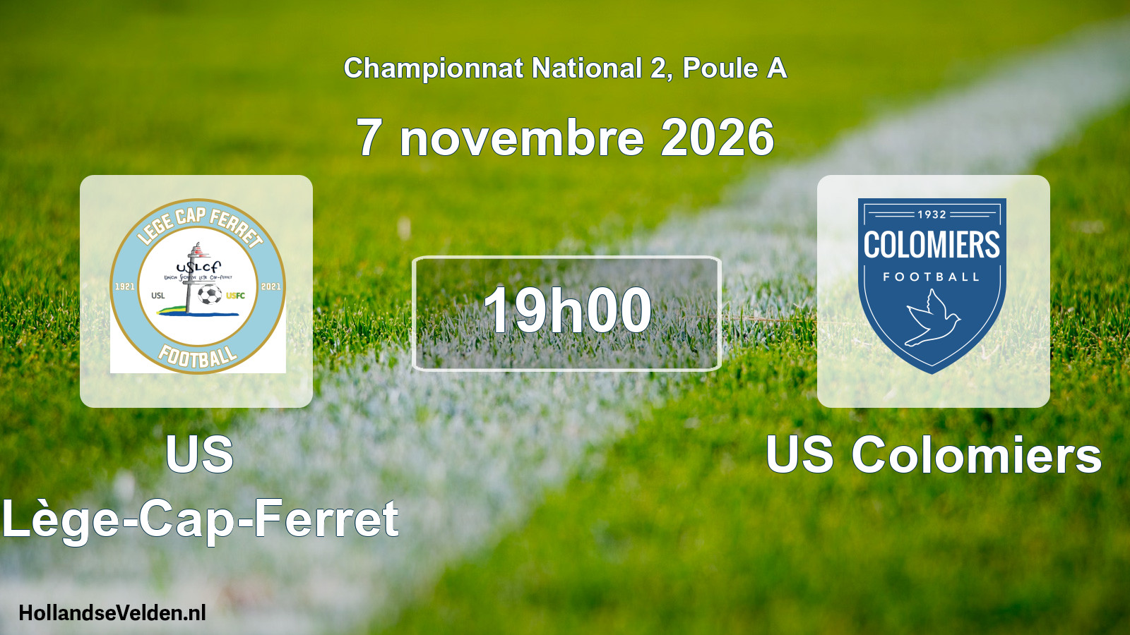 Match programmé: US Lège-Cap-Ferret - US Colomiers (7 novembre 2026)