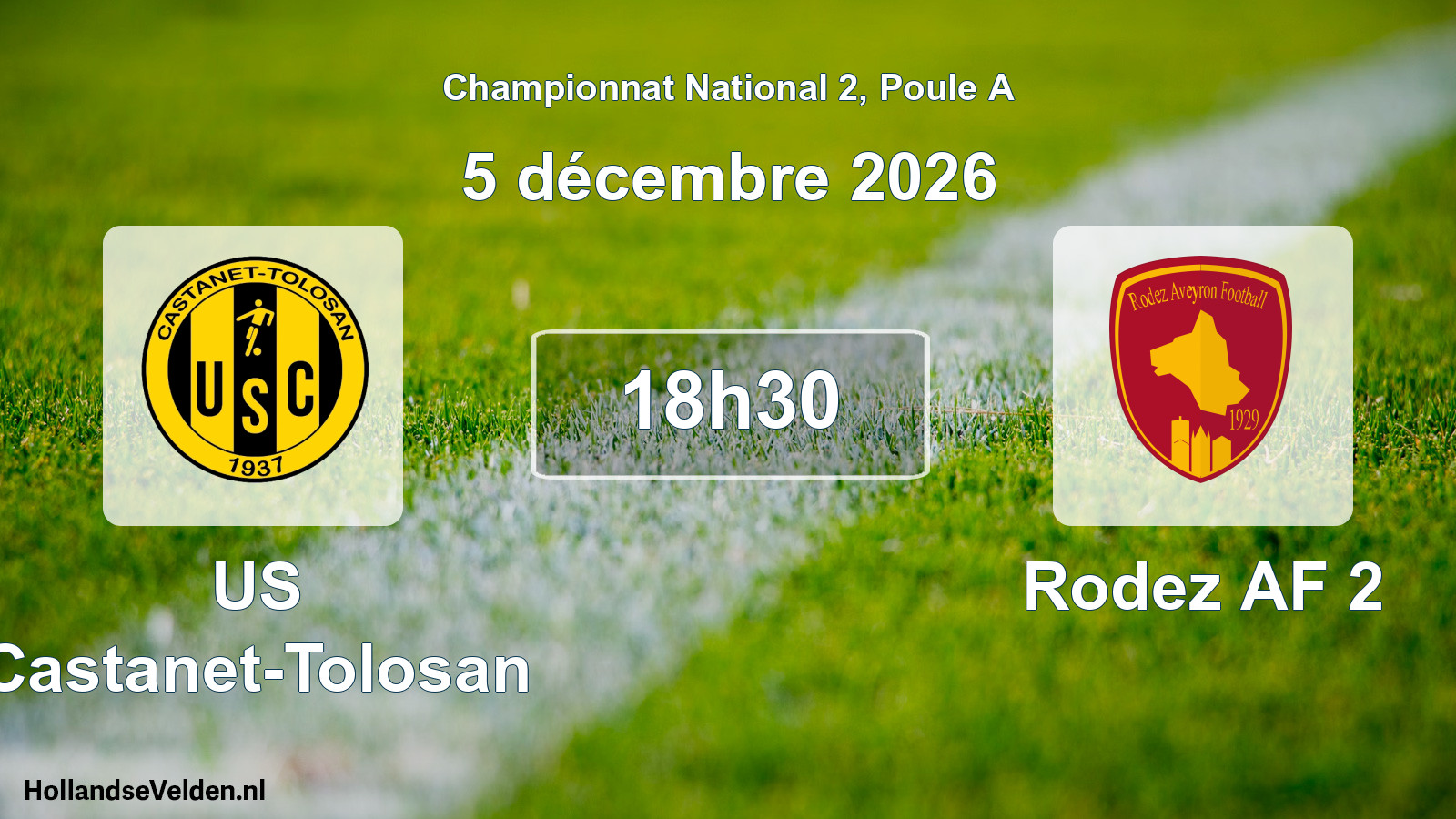Match programmé: US Castanet-Tolosan - Rodez AF 2 (5 décembre 2026)