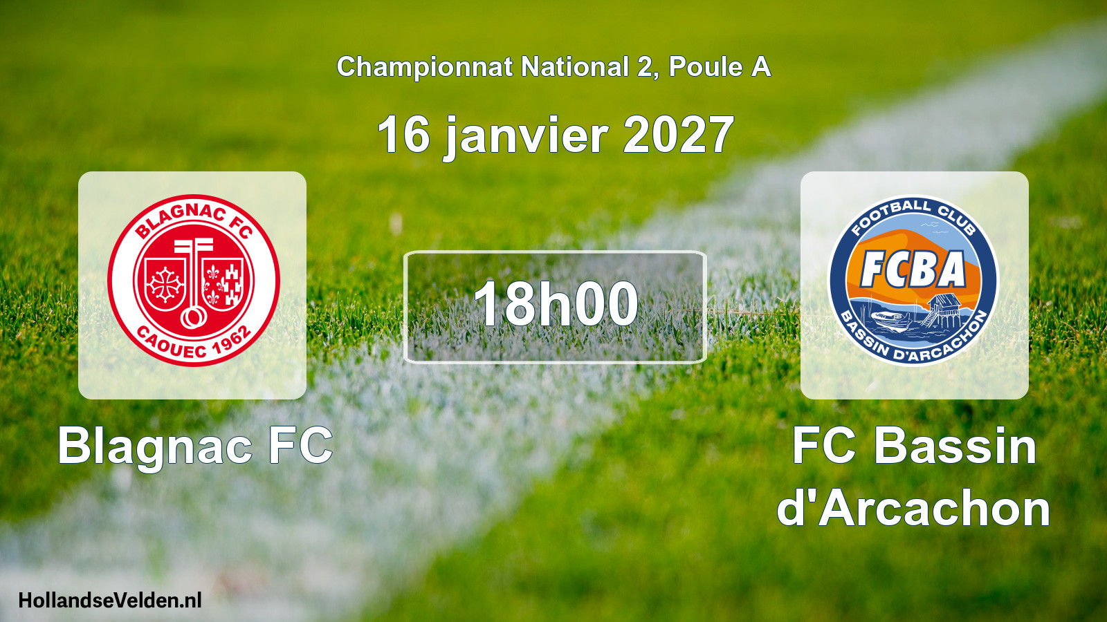 Match programmé: Blagnac FC - FC Bassin d'Arcachon (16 janvier 2027)