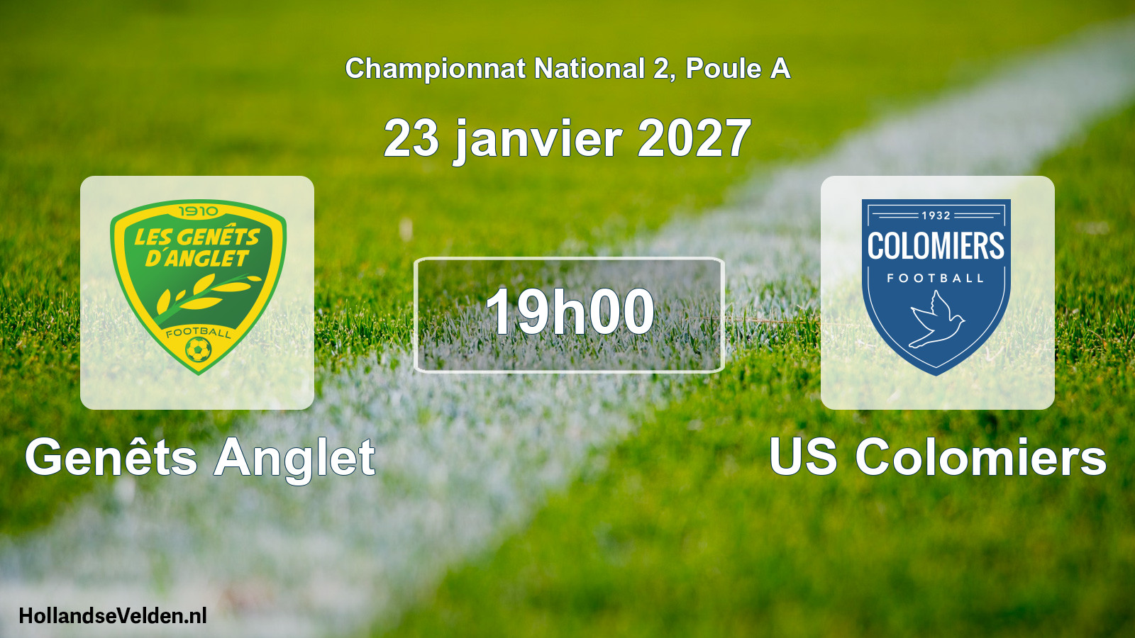 Match programmé: Genêts Anglet - US Colomiers (23 janvier 2027)
