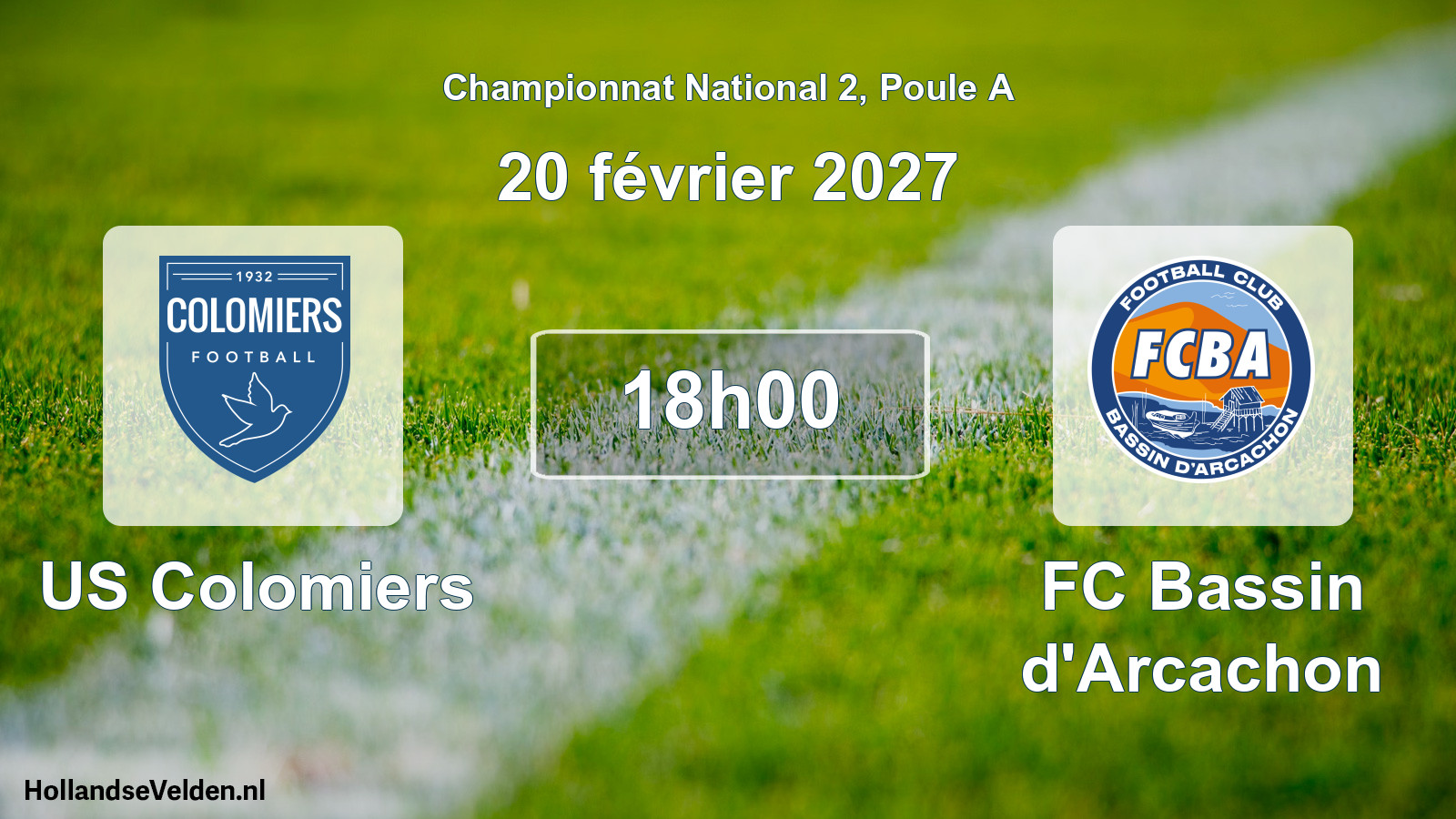 Match programmé: US Colomiers - FC Bassin d'Arcachon (20 février 2027)