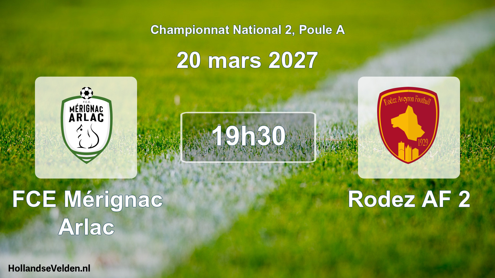 Match programmé: FCE Mérignac Arlac - Rodez AF 2 (20 mars 2027)