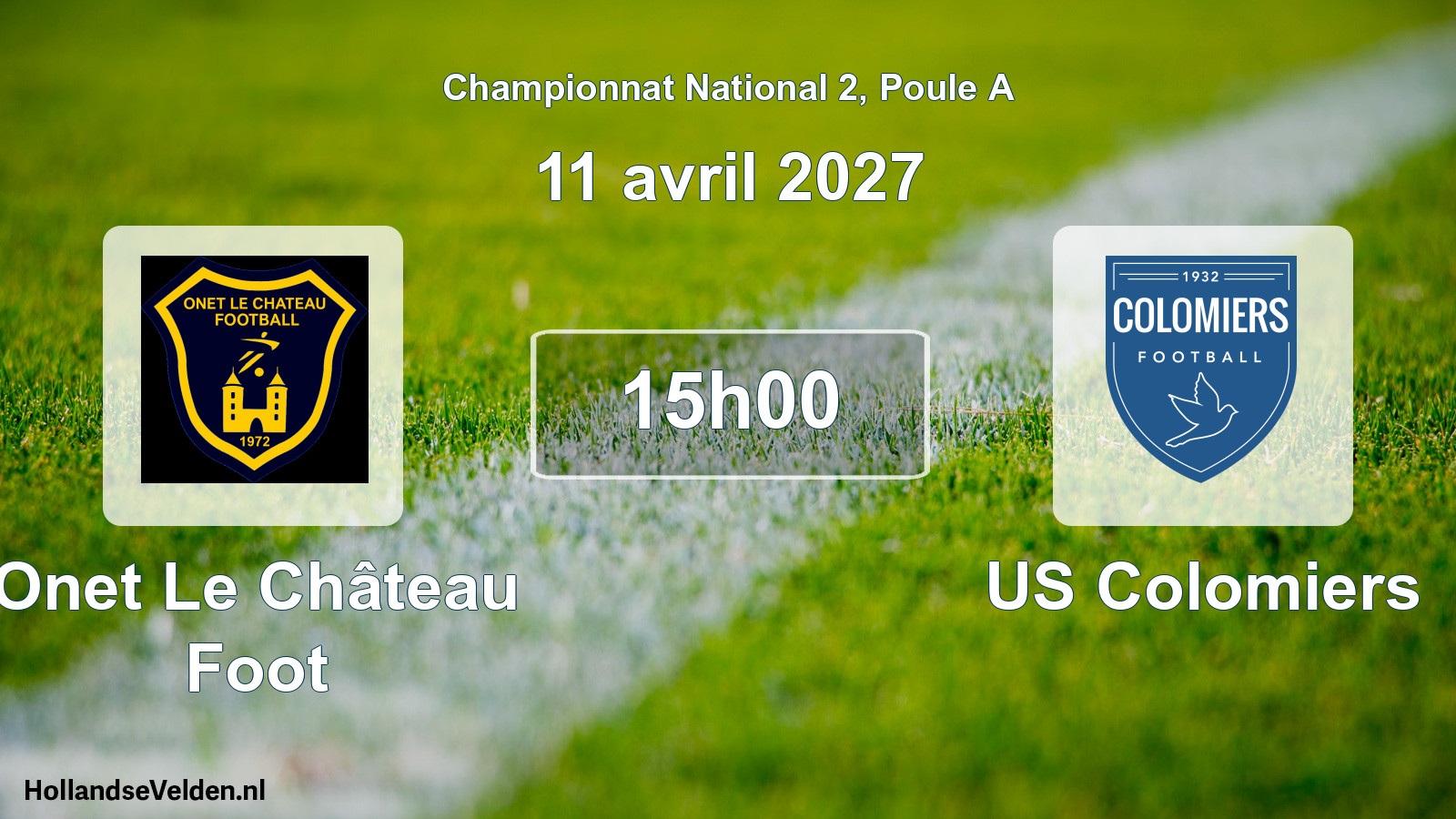 Match programmé: Onet Le Château Foot - US Colomiers (11 avril 2027)