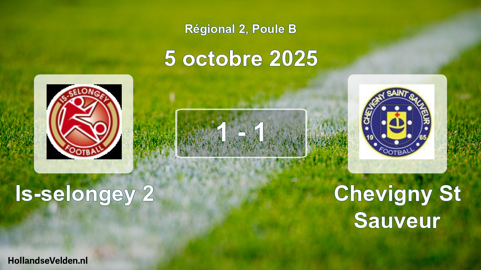 Total number of matches played: Is-selongey 2 - Chevigny St Sauveur 1 - 1 (5 October 2025)