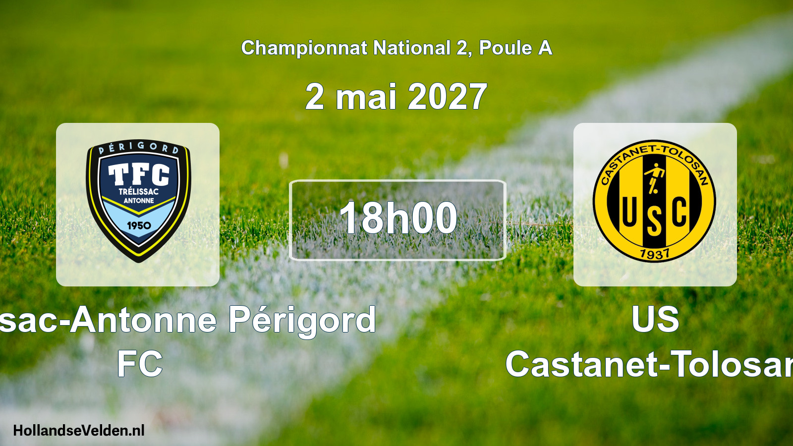 Match programmé: Trélissac-Antonne Périgord FC - US Castanet-Tolosan (2 mai 2027)