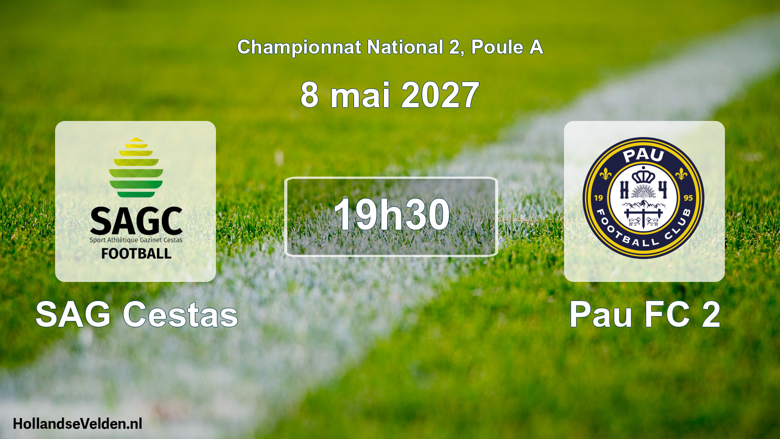 Match programmé: SAG Cestas - Pau FC 2 (8 mai 2027)