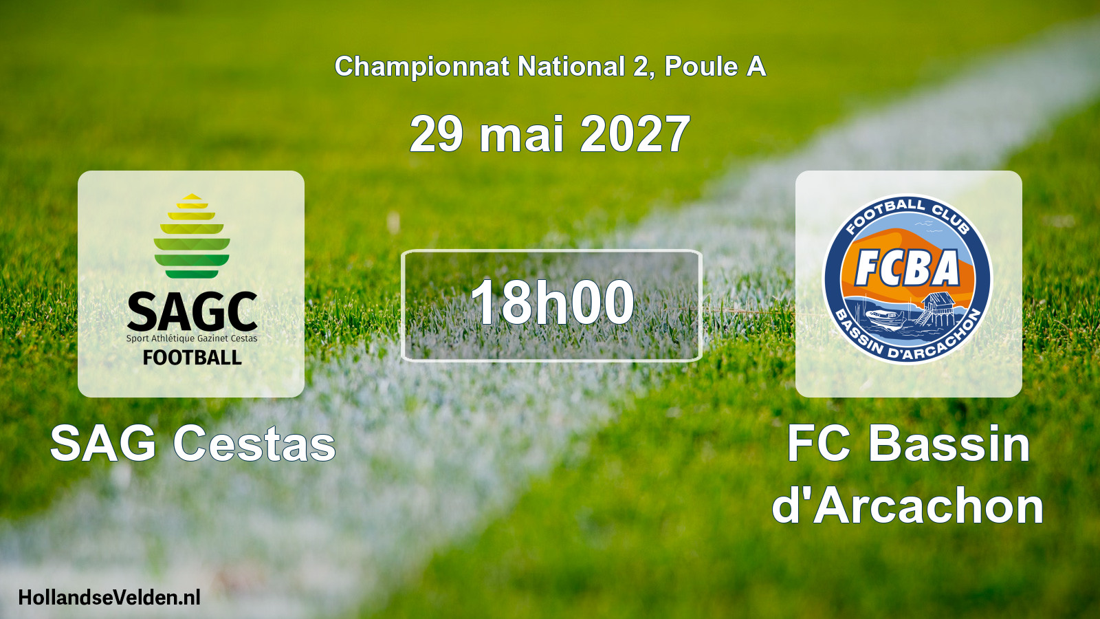 Match programmé: SAG Cestas - FC Bassin d'Arcachon (29 mai 2027)