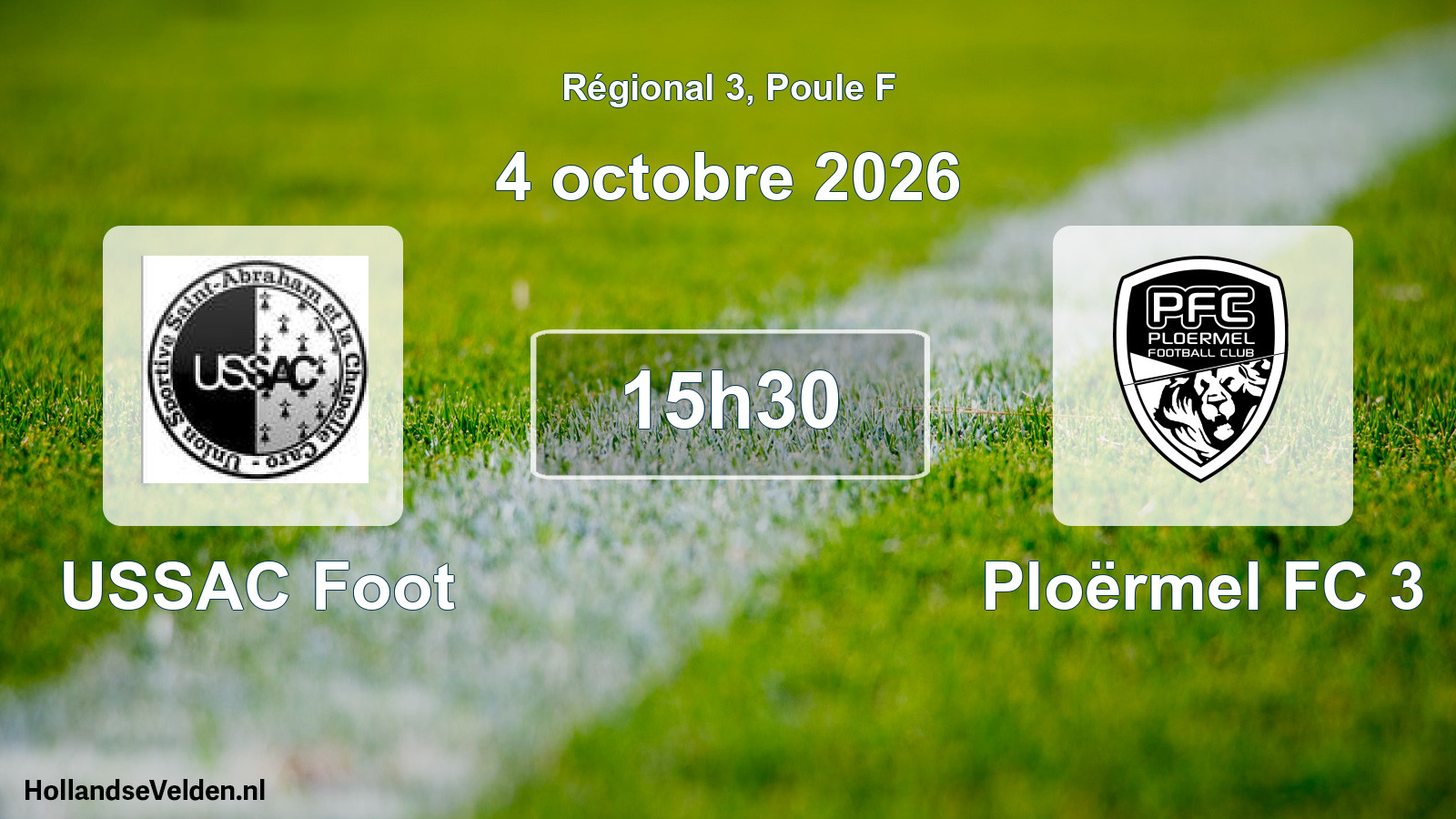 Match programmé: USSAC Foot - Ploërmel FC 3 (4 octobre 2026)