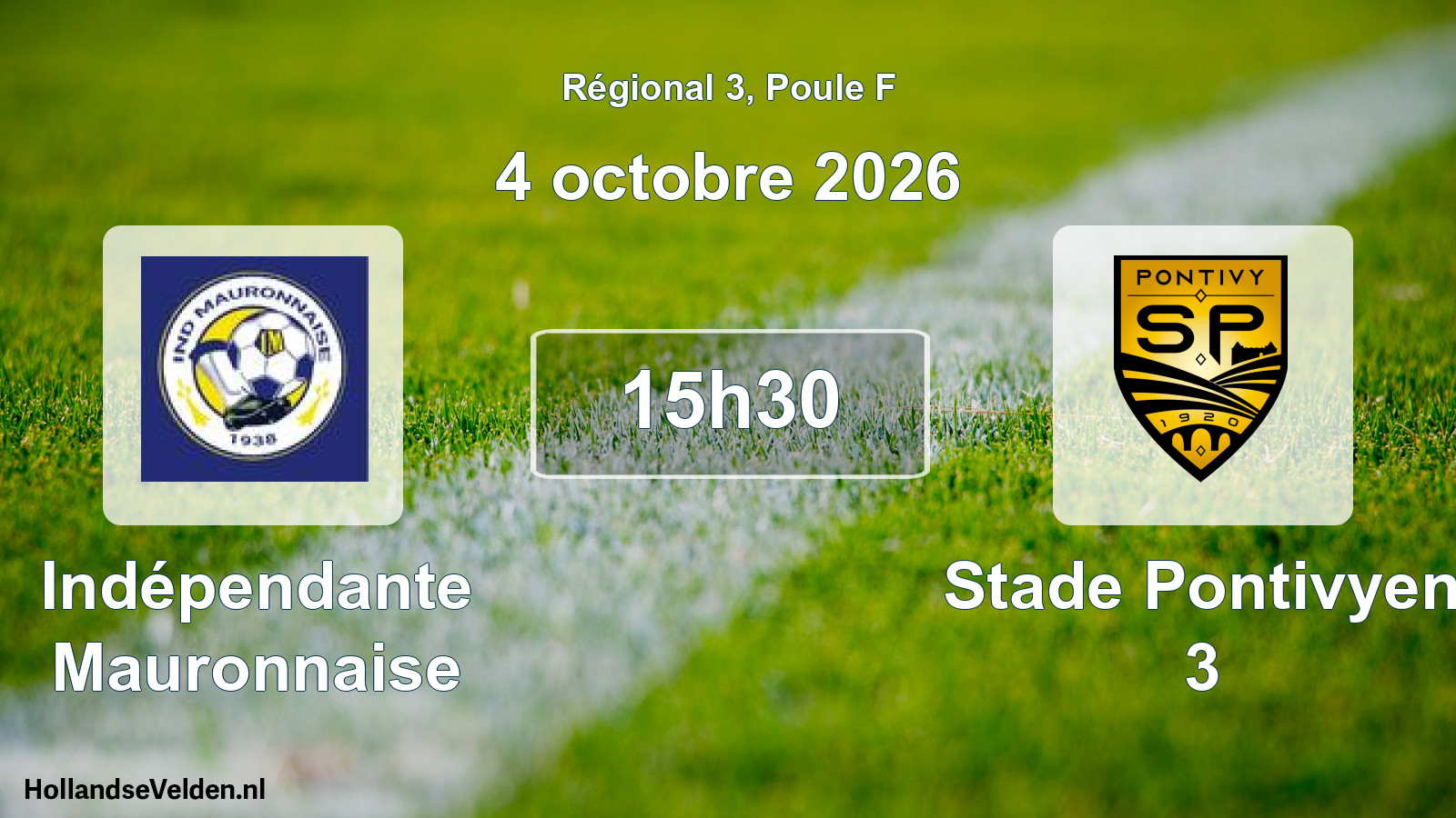 Scheduled Match: Indépendante Mauronnaise - Stade Pontivyen 3 (4 October 2026)