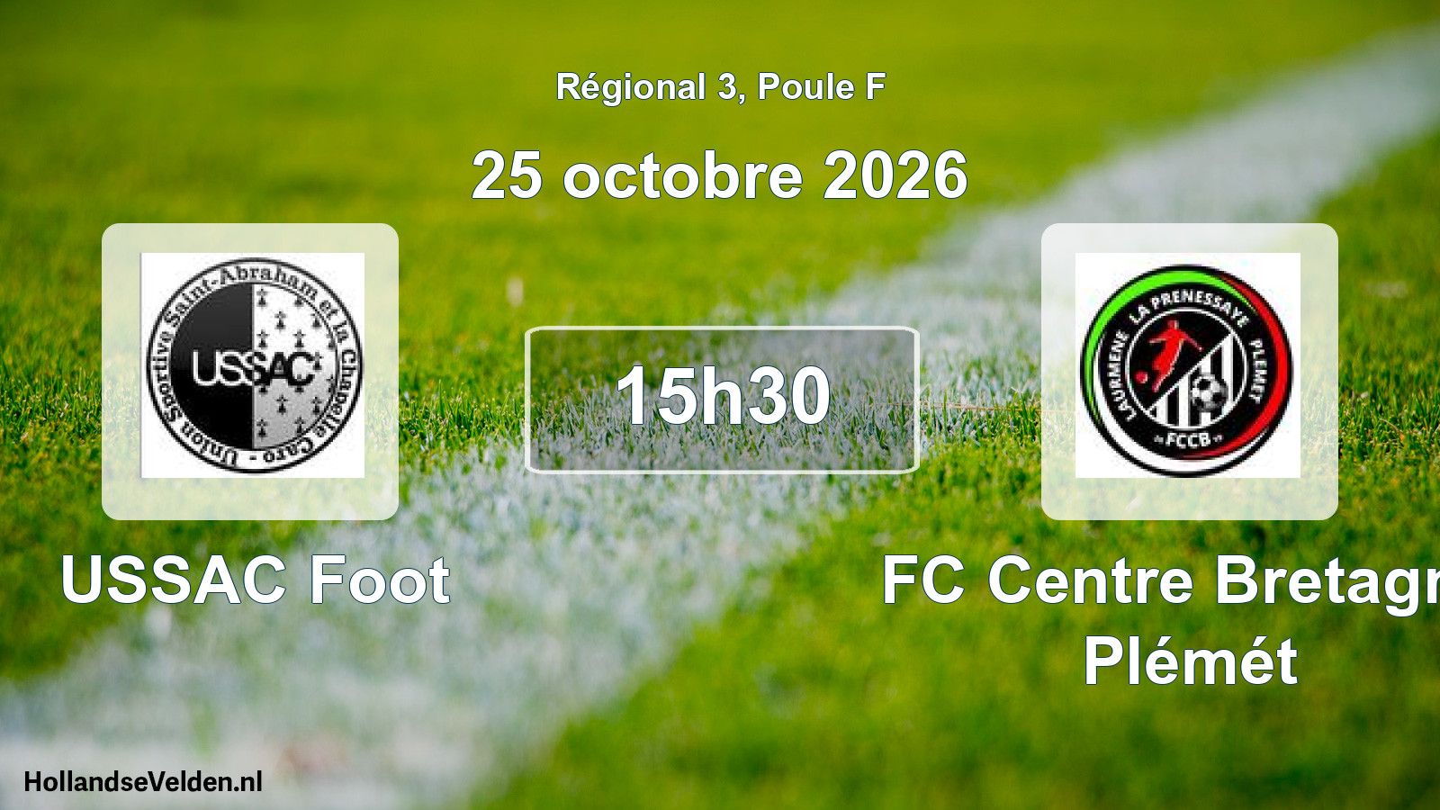 Geplande wedstrijd: USSAC Foot - FC Centre Bretagne Plémét (25 oktober 2026)