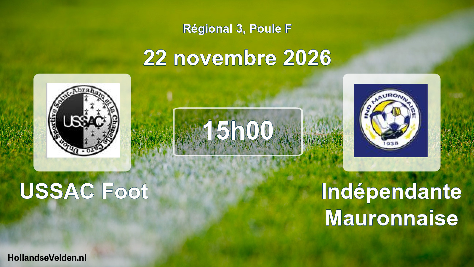Scheduled Match: USSAC Foot - Indépendante Mauronnaise (22 November 2026)