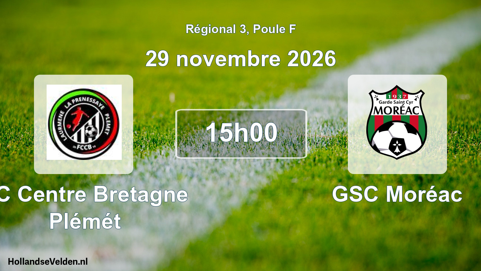 Scheduled Match: FC Centre Bretagne Plémét - GSC Moréac (29 November 2026)