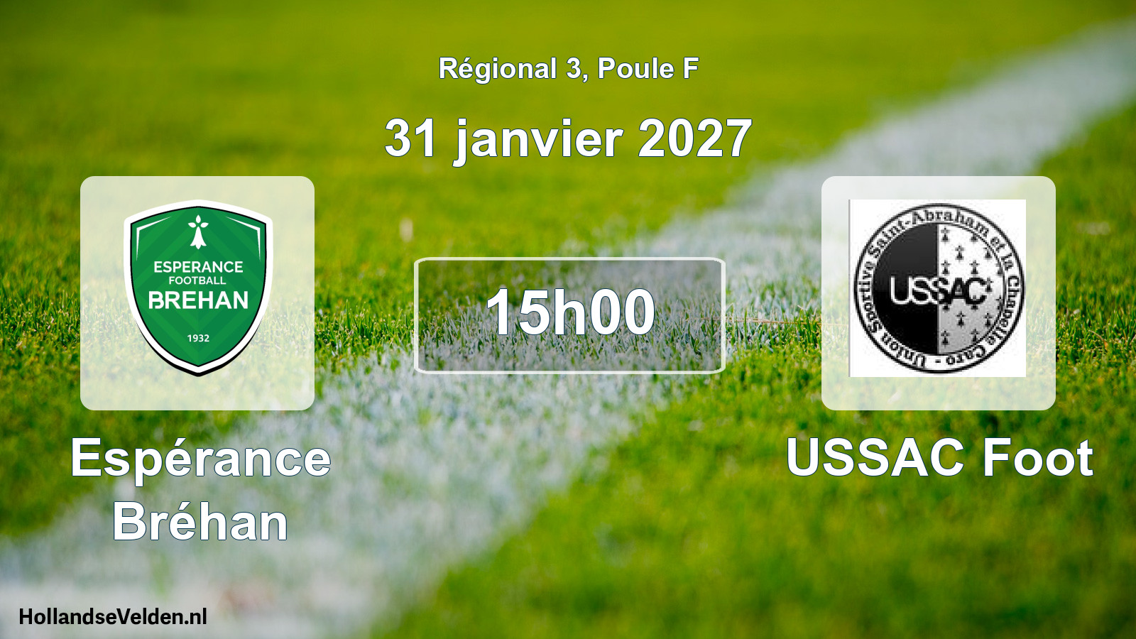 Match programmé: Espérance Bréhan - USSAC Foot (31 janvier 2027)