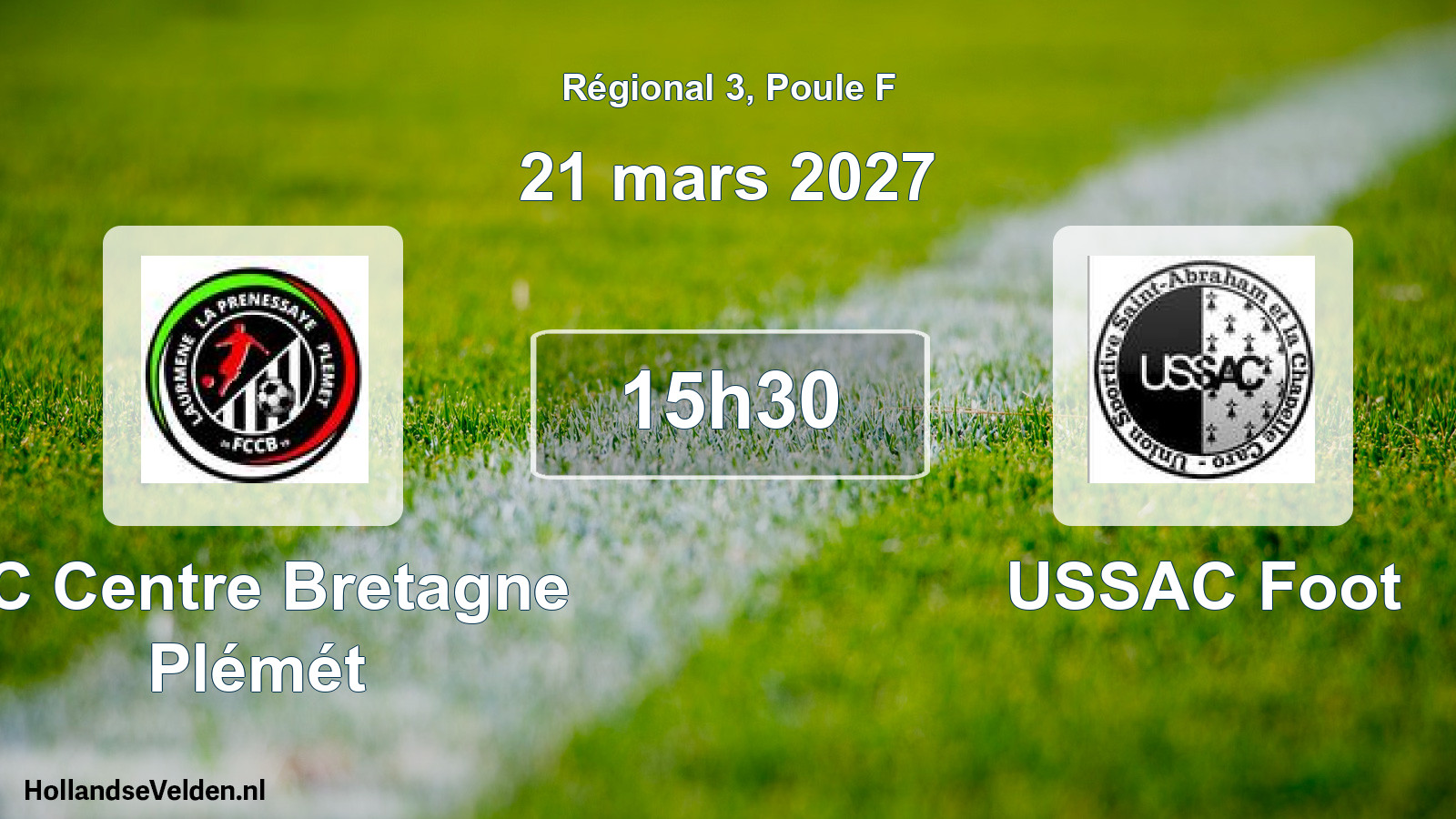 Match programmé: FC Centre Bretagne Plémét - USSAC Foot (21 mars 2027)