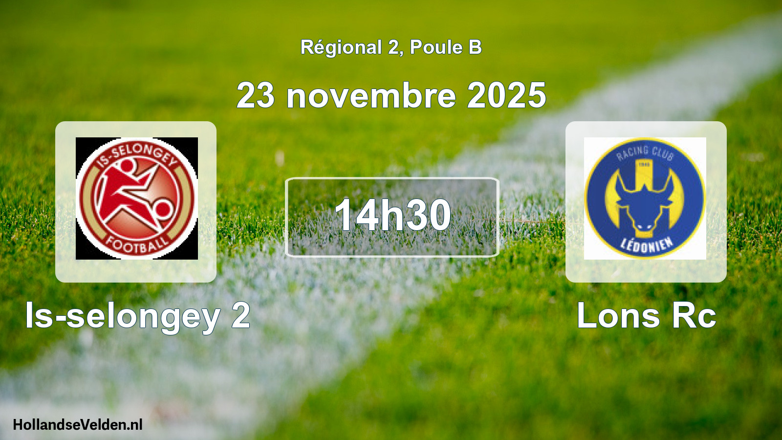 Geplande wedstrijd: Is-selongey 2 - Lons Rc (23 novembre 2025)