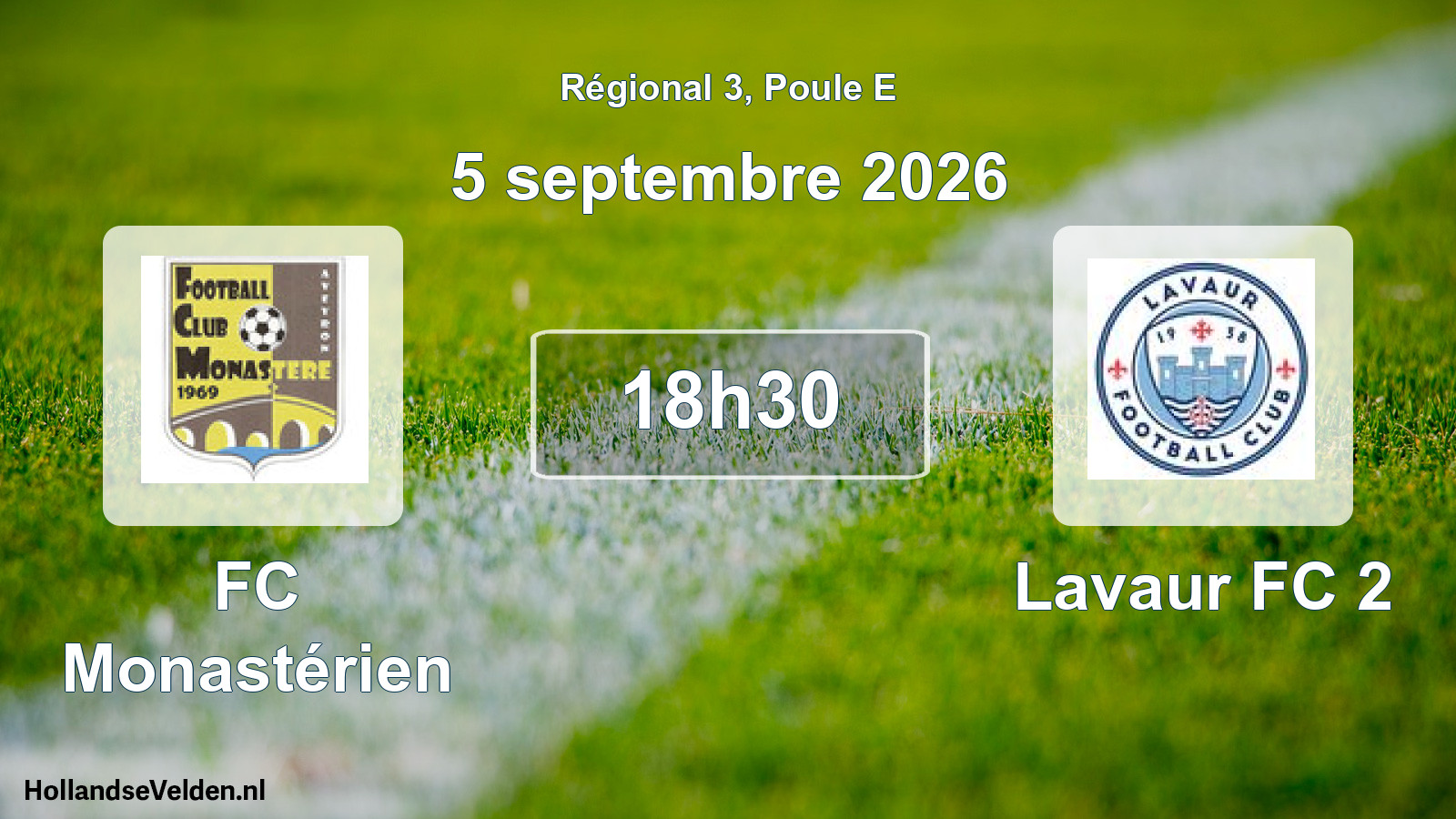 Match programmé: FC Monastérien - Lavaur FC 2 (5 septembre 2026)
